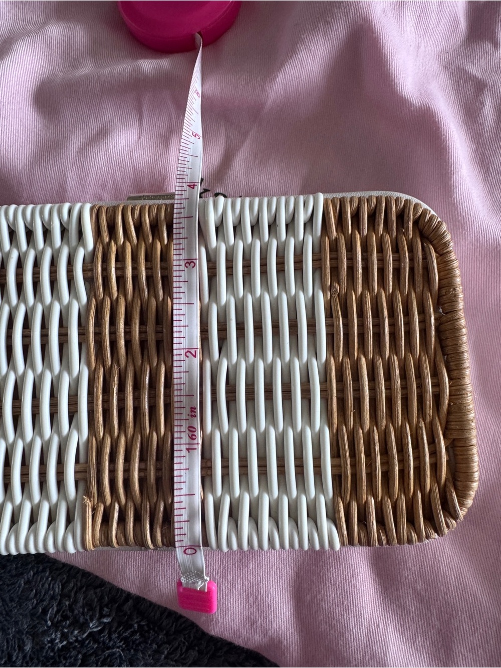 Kate Spade New York Wicker Box Clutch White & Natural with Chain Strap - Picture 7 of 8
